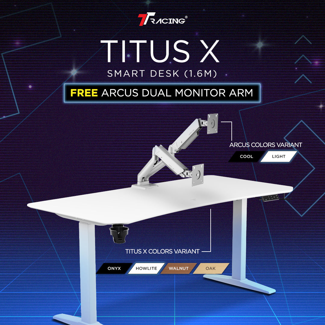 TTRacing Titus X + Arcus Dual Monitor Arm