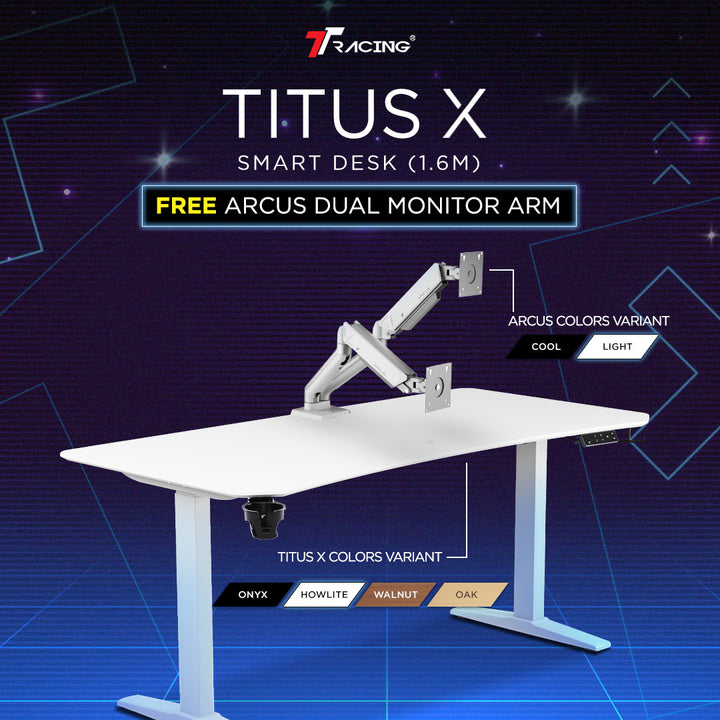 TTRacing Titus X + Arcus Dual Monitor Arm