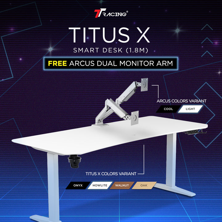 TTRacing Titus X + Arcus Dual Monitor Arm